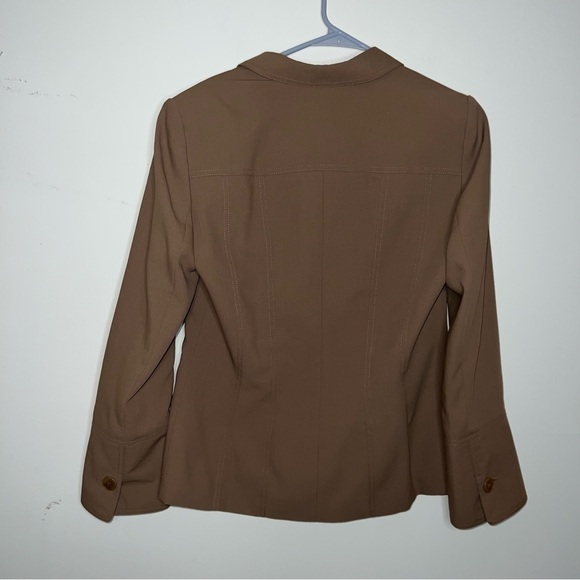 Anne Klein Chestnut Brown Button Front Blazer Size 10 - Picture 8 of 9